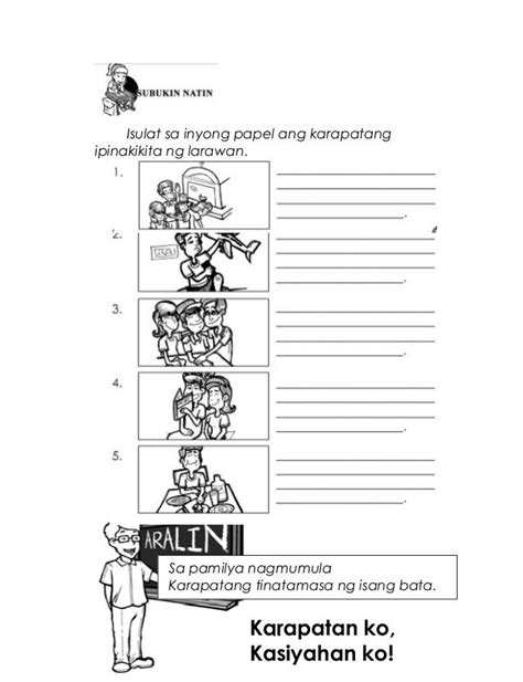 Karapatan Ng Mga Bata Worksheet