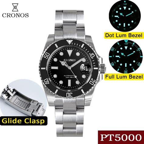 Cronos L6005 V3 Sub Diver Men Watch Stainless Steel Pt5000 Bracelet