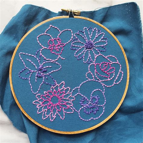 Simple Flowers Embroidery Pattern Pdf Namaste Embroidery
