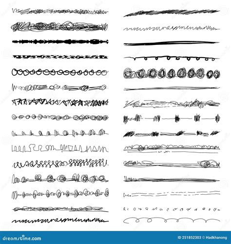 Set Of Freehand Lines Stock Vector Illustration Of Freehand 251852303