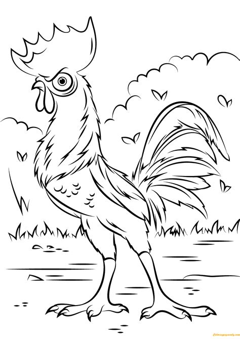 Moana is a great friend of the ocean. Heihei Rooster From Moana Disney Coloring Page - Free ...
