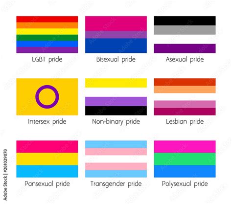 sexual identity lgbt flags set stock vektorgrafik adobe stock