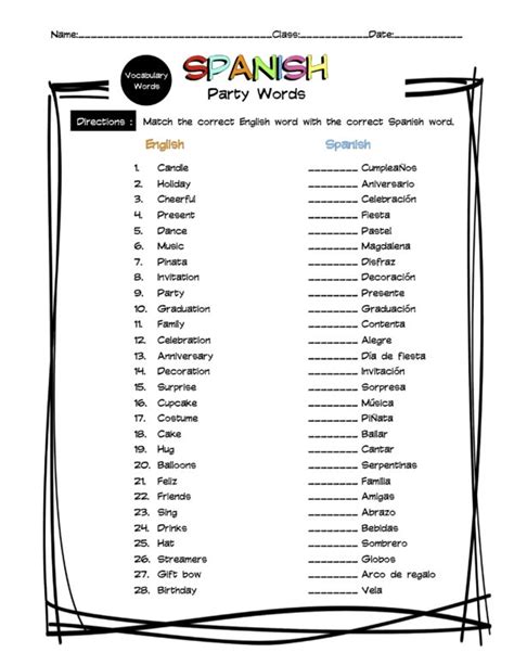 Spanish Common Phrases Vocabulary Matching Worksheet And Answer Key Made By Teachers