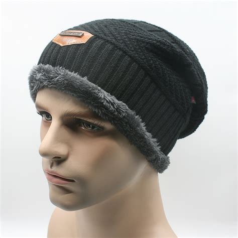 Fashion Men Beanies Knit Cap Winter Hat For Man knitted Caps Boys ...