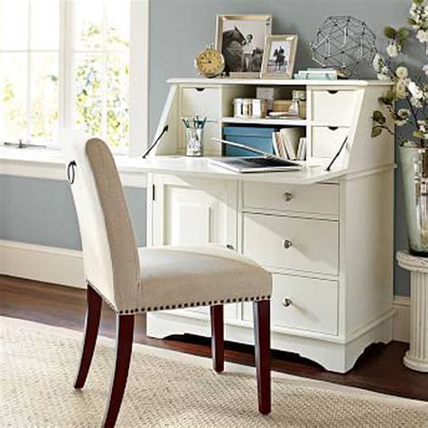 graham secretary antique white by pottery barn havenly desks for small spaces furniture