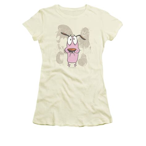 Courage The Cowardly Dog Shirt Juniors Monsters Cream Tee T Shirt