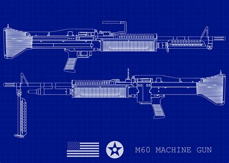 M60 Machine Gun Blueprint Poster By Atomic Chinook Displate