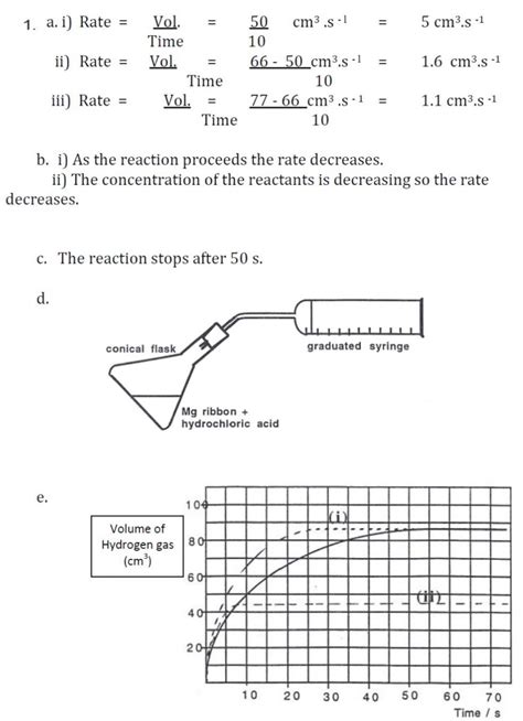 An approximate rule is that an increase of 20°c doubles the rate of reaction. Answers - Unit 1: Rates of Reactions | CfE Higher ...