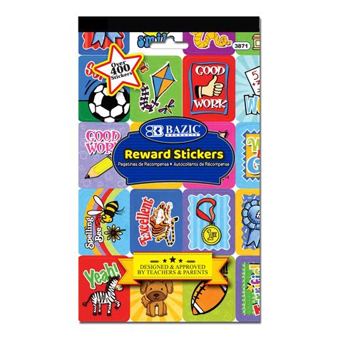 Bazic Reward Sticker Book 400 Stickers Incentive Stickers For Kids 1