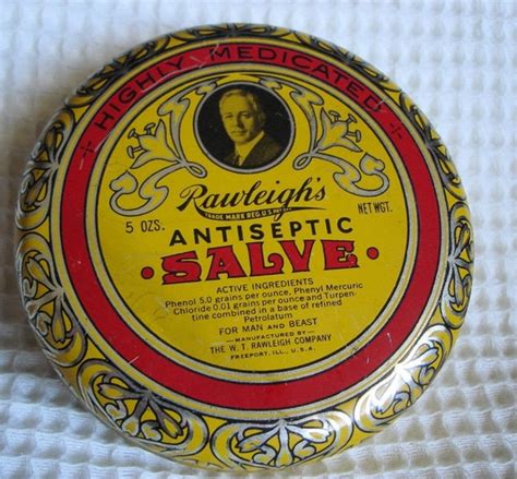 Vintage Rawleighs Antiseptic Salve Tin Medicine