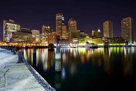 Boston Harbor Nightscape Photograph By Shane Psaltis Fine Art America