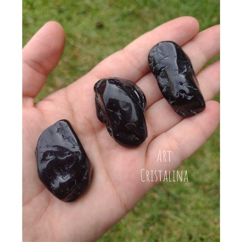 Pedra Turmalina Negra Rolada Natural Shopee Brasil