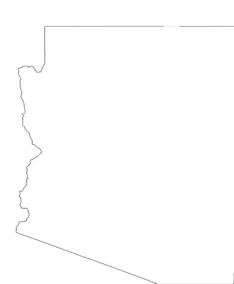 Arizona State Outline Map Free Download