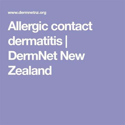 Allergic Contact Dermatitis Dermnet New Zealand Allergic Contact