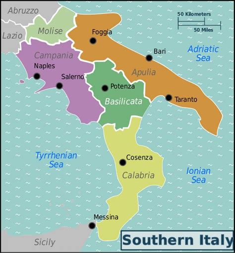 Mapa Del Sur De Italia Mapa Del Sur De Italia Con Ciudades Del Sur De