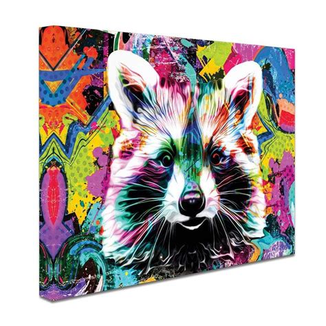 Psychedelic Raccoon Canvas Print Art Print Shop