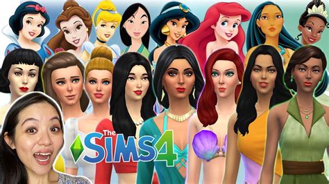 Modern Disney Princess In The Sims 4 Cas No Cc Youtube