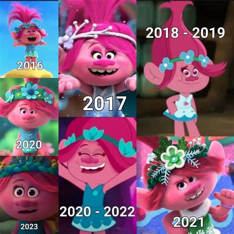 Evolution Of Poppy Anyone Exciting For Trolls Band Together R Dreamworkstrolls