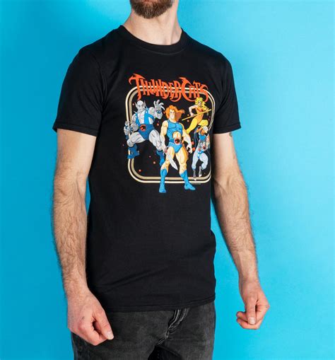 Mens Black Retro Thundercats Group T Shirt