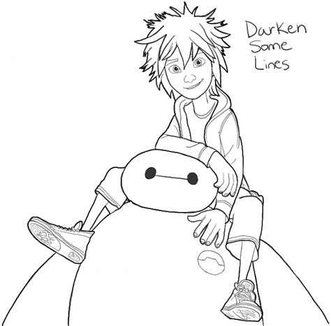 How To Draw Hiro Hamada And Baymax From Big Hero In Easy Steps