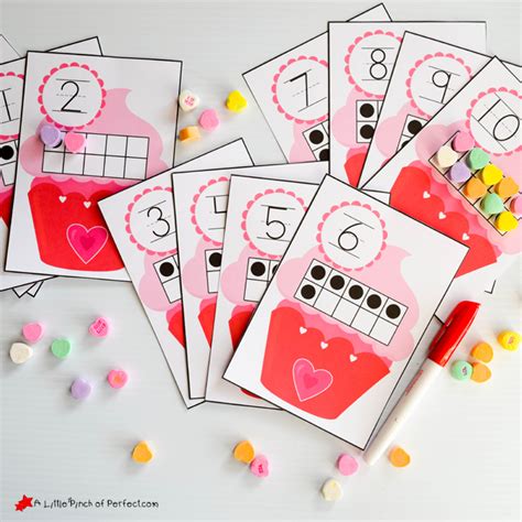 Cupcake 10 Frames Free Valentines Day Math Printables A Little