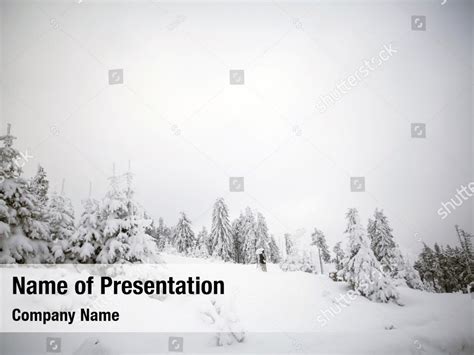 Hoarfrost Trees Covered Snow Winter Powerpoint Template Hoarfrost