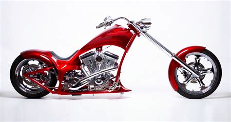 Red Chopper Custom Motorcycle Motorcycle Custom Motors Motorcycle
