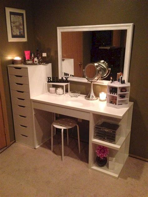 A mirror is a must, of course: 30+ Amazing DIY Makeup Vanity Design Ideas That Can ...