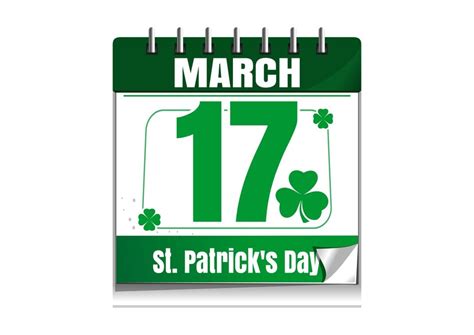 Calendário Com A Data De 17 De Março Calendário De St Patricks Day