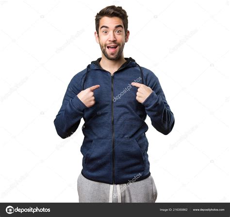 Young Man Pointing Himself Isolated White Background — Stock Photo