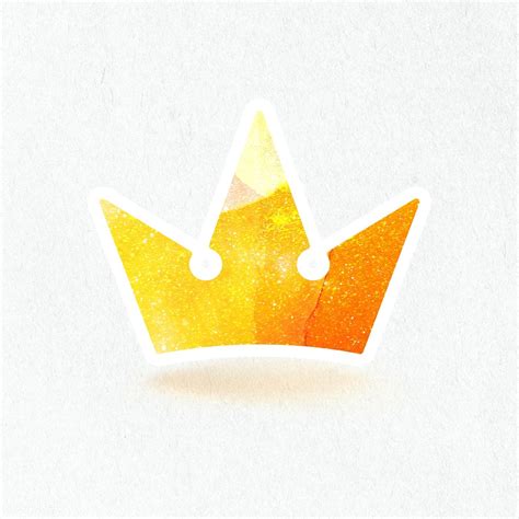 Orange Textured Paper Crown Sticker Design Element Free Image By