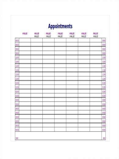 Free 11 Appointment Schedule Samples And Templates In Pdf Ms Word