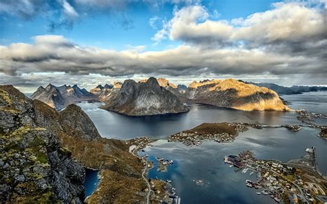 Sfondi Del Desktop Isole Lofoten Norvegia Natura Montagne Cielo