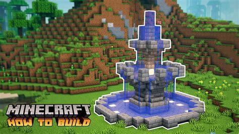 Minecraft How To Build A Simple Medieval Stone Fountain Youtube