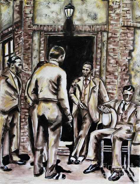 Mr Dianni And Friends Smoke Cigars Painting By Patricia Panopoulos