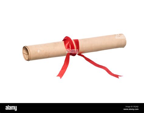 Document With Red Ribbon Isolated Stock Photo Alamy