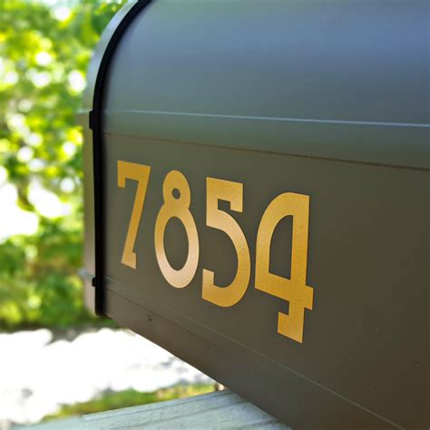Reflective mailbox numbers are available in 2 and 3 sizes, white reflective, black reflective and gold reflective. Blue Plate neo-traditional style mailbox numbers