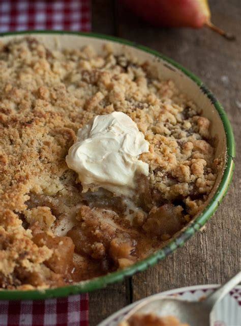 Quince Apple And Pear Crumble With Whiskey And Cinnamon Drizzle And Dip