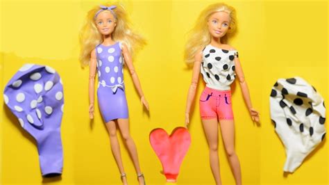 Diy Barbie Dresses With Balloons No Sew Clothes For Barbies Creative And Fun To Make Youtube