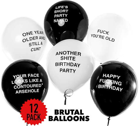 home and garden 12 extreme insults edition brutal balloons funny rude birthday decorations