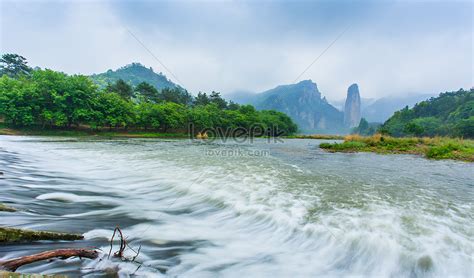 The Natural Scenery Of Green Mountains And Rivers Picture And Hd Photos