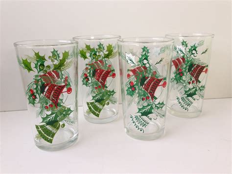 Holiday Drinking Glasses Set Of Four Hazelware Tumblers