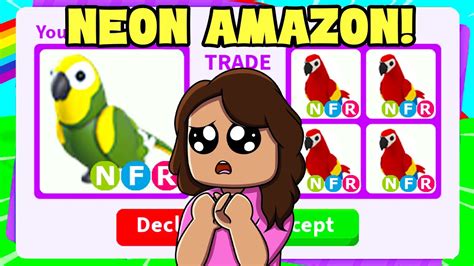 Trading Worlds First Neon Amazon Parrot Adopt Me Youtube