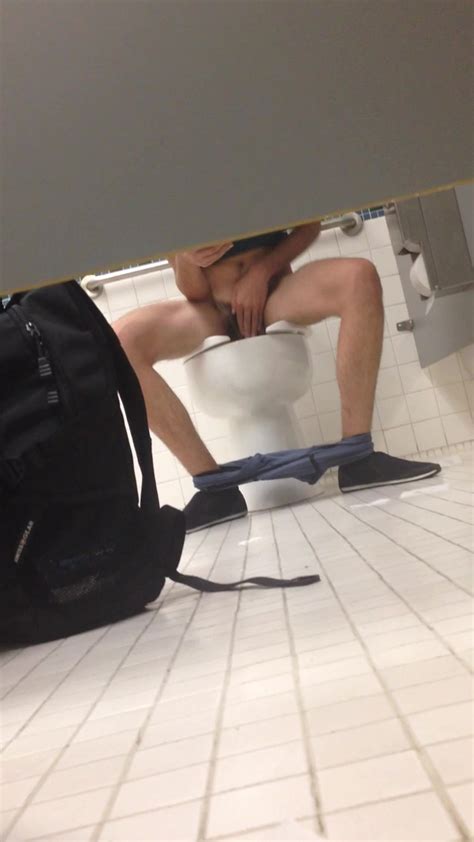 Guy Sitting Down On The Toilet Male Voyeur Porn At