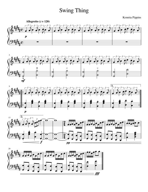 Free sheet music preview of moten swing for voice and other instruments (in c) by bennie moten. Swing thing Sheet music for Piano (Solo) | Musescore.com