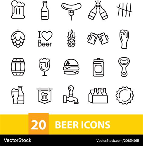 beer icons collection royalty free vector image