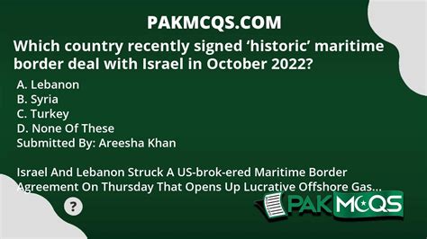 Which Country Recently Signed ‘historic Maritime Border Deal With