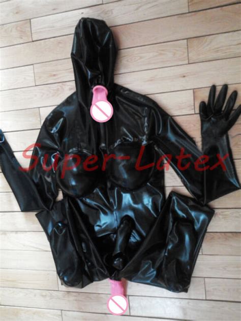 142 Latex Catsuit Inflatable Breast Three Condom Customized Ebay