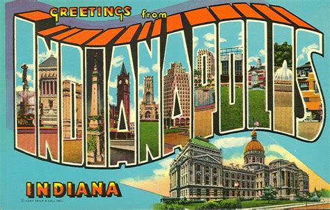 Vintage Travel Postcards Indianapolis Indiana