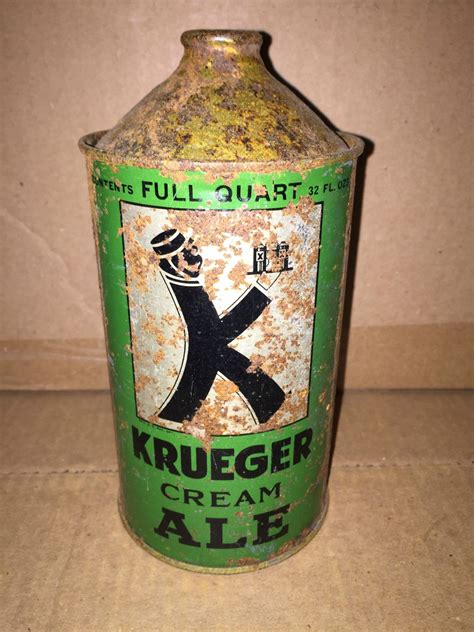 Krueger Irtp Silver Quart Cone Top Beer Can Usbc 213 12 Vintage